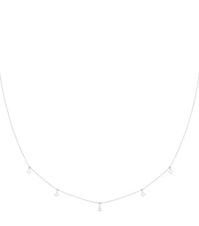 Astrid & Miyu White Gold And Diamond Pear Charm Necklace