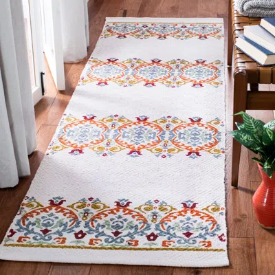 Safavieh Cedar Brook Hand Made Area Rug, Ivory / Orange Traditional Style Non-shedding In Multi