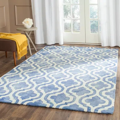 Safavieh Dip Dye Hand Made Area Rug, Blue / Ivory Contemporary Style Non Shedding In Blue