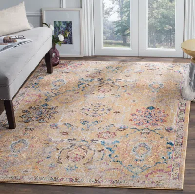 Safavieh Bristol Machine Made Area Rug, Camel / Blue Traditional Style Easy Care In Multi