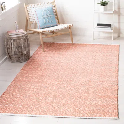 Safavieh Boston Flat Weave Area Rug, Orange Contemporary Style Easy Care In Pink