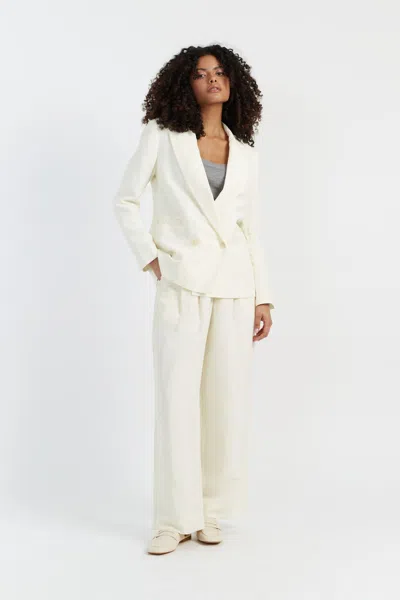 Chinti & Parker Cream Tencel-linen Blazer
