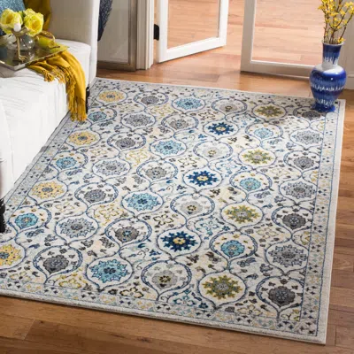 Safavieh Evoke Machine Made Area Rug, Ivory / Blue Traditional Style Easy Care In Multi