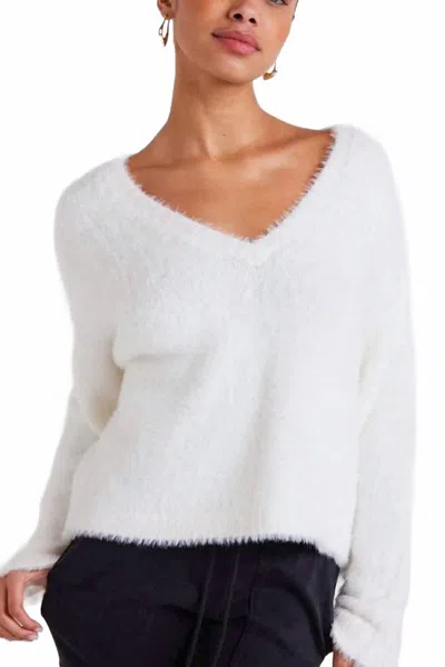 Bella Dahl Slouchy Slouchy V-neck Sweater In Winter White