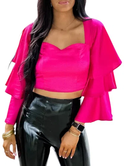 Strut & Bolt Let's Party Satin Top In Pink In Pink