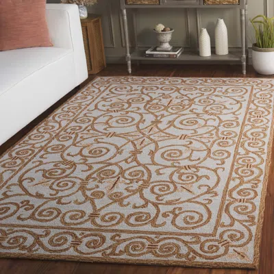 Safavieh Chelsea Hand Made Area Rug, Light Blue Country Floral Style Non-shedding In Multi