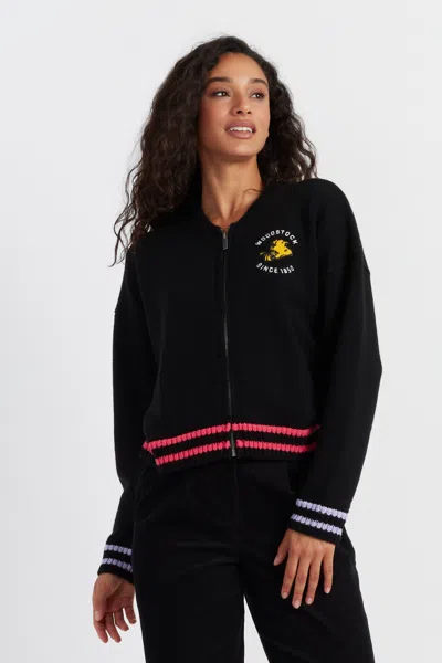 Chinti & Parker Black Wool-cashmere Snoopy Bomber Jacket