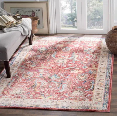 Safavieh Bristol Machine Made Area Rug, Rose / Light Grey Traditional Style Easy Care