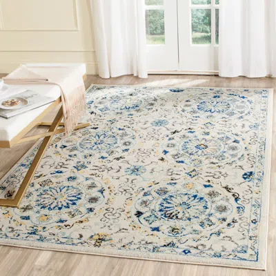 Safavieh Evoke Machine Made Area Rug, Ivory / Blue Traditional Style Easy Care In Blue