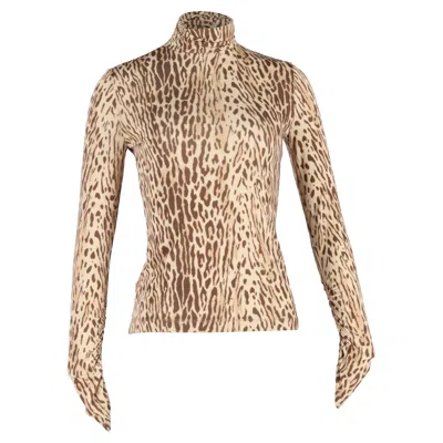 Zimmermann Zimmerman Espionage Body Knit Top In Animal Print Polyester In Brown