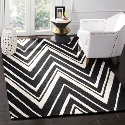 Safavieh Cambridge Hand Made Area Rug, Black / Ivory Contemporary Style Non-shedding