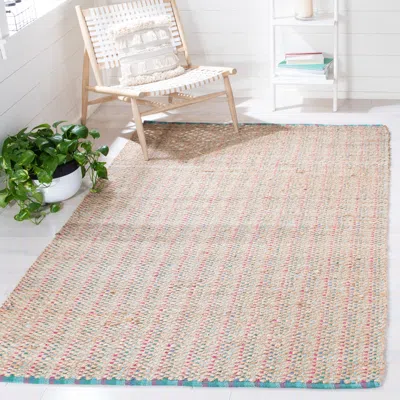 Safavieh Cape Cod Hand Made Area Rug, Aqua Contemporary Style Non-shedding In Pink