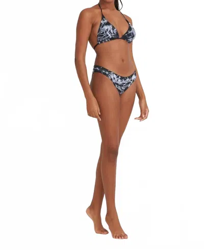 Nhall Resortwear Paula Bikini Set In Black And White Hand Dyed
