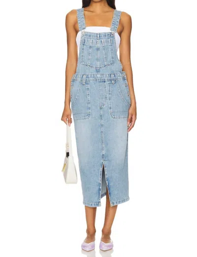 Free People Bardot Denim Skirtall Overalls In Follow Your Heart In Blue