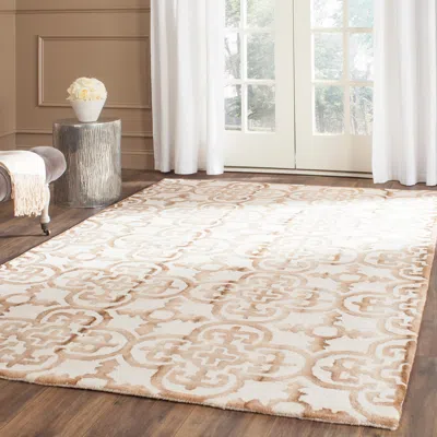 Safavieh Dip Dye Hand Made Area Rug, Ivory / Camel Contemporary Style Non Shedding