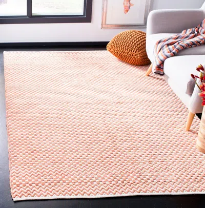 Safavieh Boston Flat Weave Area Rug, Orange Contemporary Style Easy Care In Pink