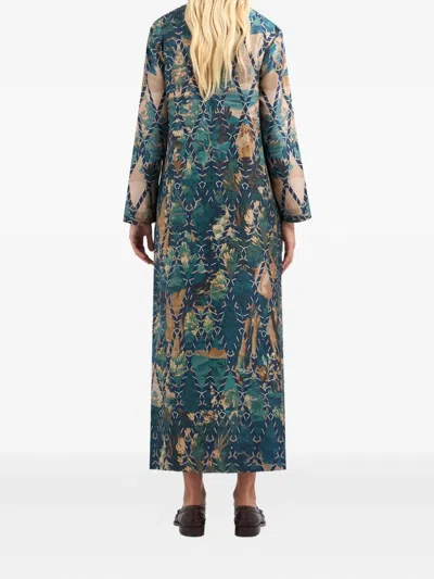 Pierre-louis Mascia Cialda V-neck Print Dress In Blue