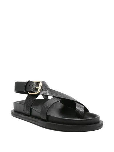 A.emery Elbert Flat Sandals In Black