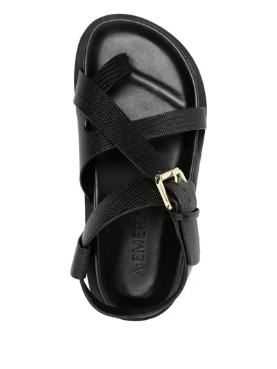 A.emery Elbert Flat Sandals In Black