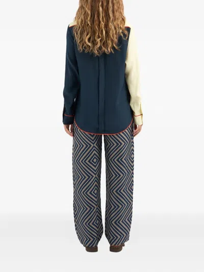 Pierre-louis Mascia Two-tone Piped Shirt In Multi