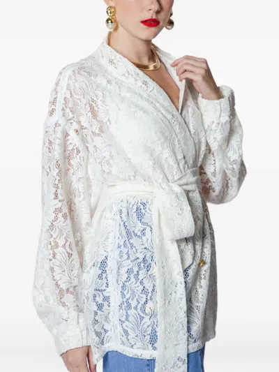 Lethicia Bronstein Lace Belted Double-breasted Jacket