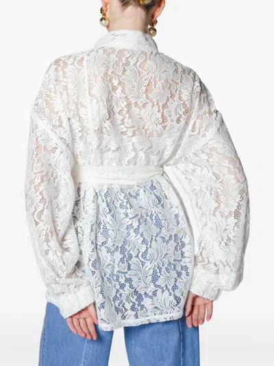 Lethicia Bronstein Lace Belted Double-breasted Jacket