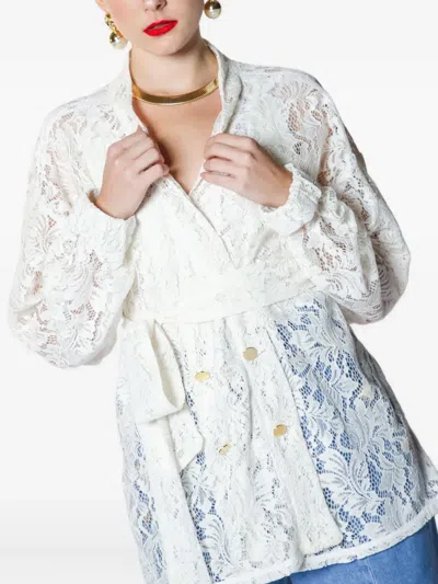 Lethicia Bronstein Lace Belted Double-breasted Jacket