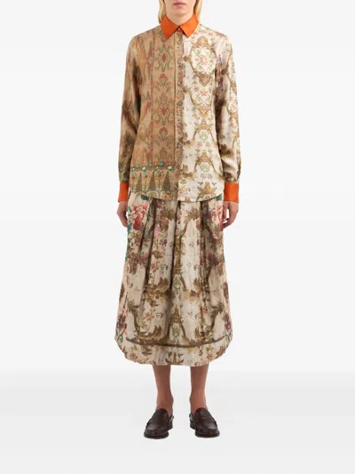 Pierre-louis Mascia Aloe Patterned Embellished Shirt In Multi