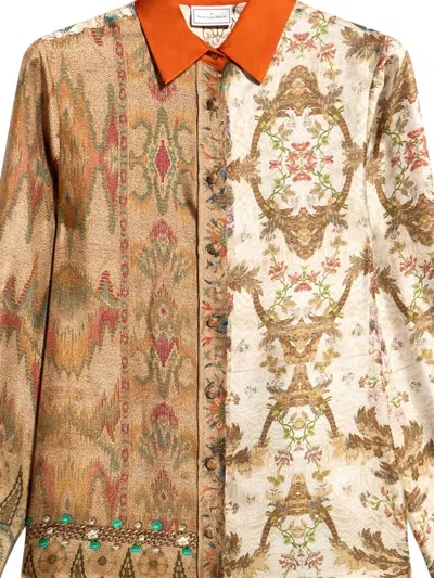 Pierre-louis Mascia Aloe Patterned Embellished Shirt In Multi