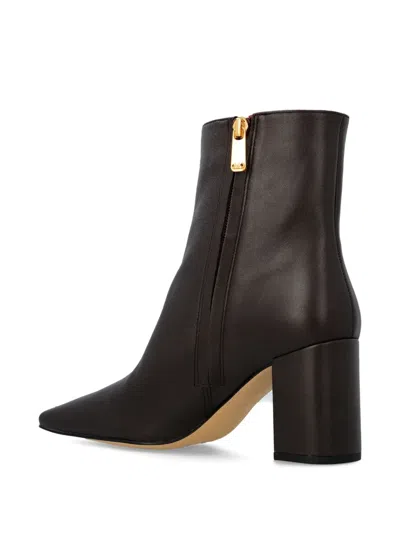 Michael Michael Kors 75mm Elise Leather Boots In Brown