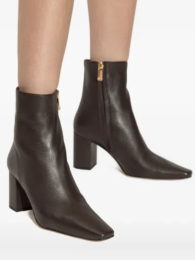 Michael Michael Kors 75mm Elise Leather Boots In Brown
