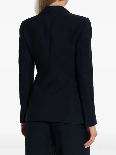 Emporio Armani Long-sleeved Suit Jacket In Blue