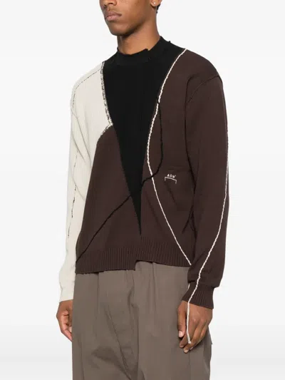 A-cold-wall* Patchwork Frayed Cotton-blend Sweater In Multi