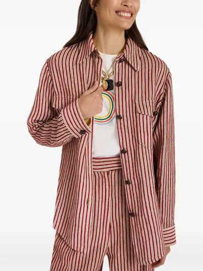 La Doublej Striped Button-fastening Shirt In Multi