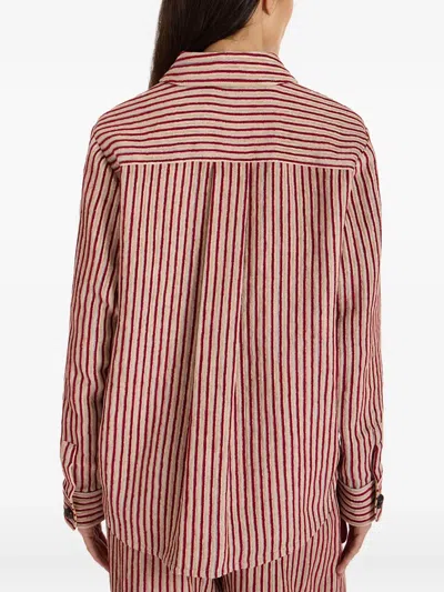 La Doublej Striped Button-fastening Shirt In Multi