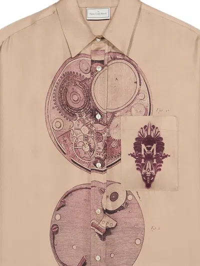 Pierre-louis Mascia Aloegots Clockwork-print Shirt In Multi