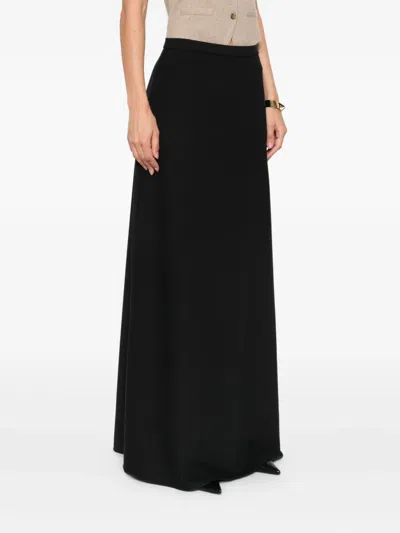 Max Mara High-waisted Flared Skirt With Smooth Finish In Black