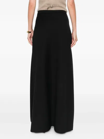 Max Mara High-waisted Flared Skirt With Smooth Finish In Black