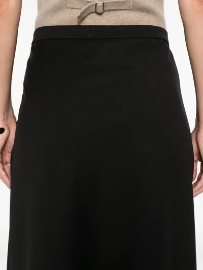 Max Mara High-waisted Flared Skirt With Smooth Finish In Black