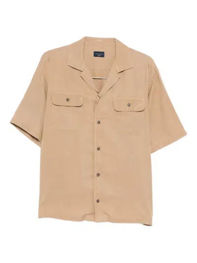 Paul & Shark Twill Shirt In Brown