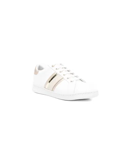 Geox Jaysen Leather Panelled Lace-up Sneakers In White