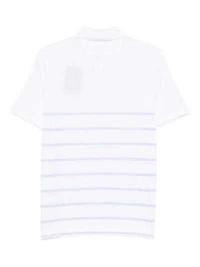 Paul & Shark Short-sleeve Striped Polo Shirt In White