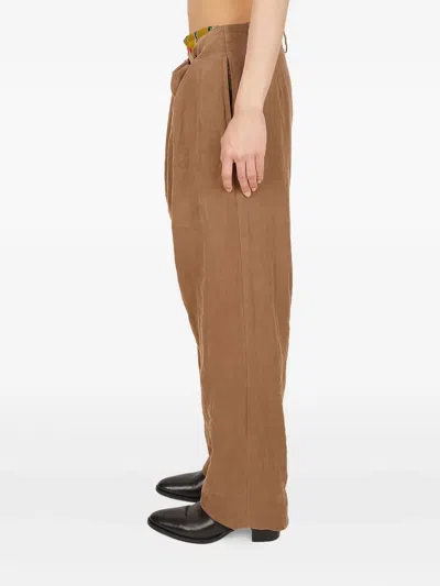 Vivienne Westwood Wreck Straight-leg Drawstring Pants In Brown