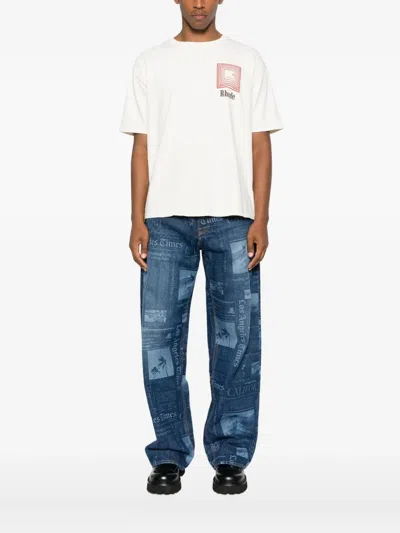 Rhude T-shirt With Print In Neutral