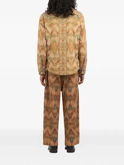 Pierre-louis Mascia Integmos Embroidered Patterned Shirt In Black