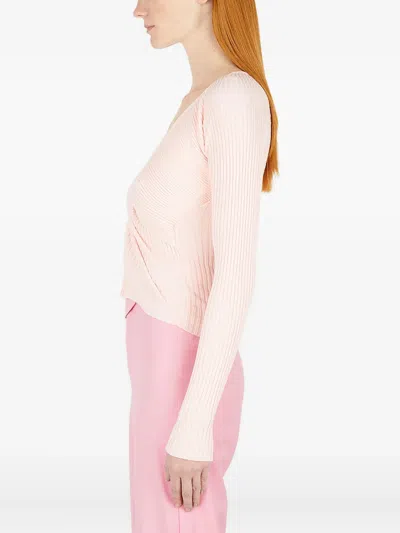Wynn Hamlyn Ruched-panel V-neck T-shirt In White