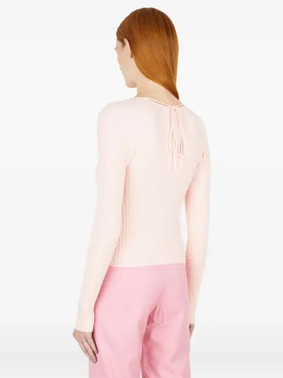 Wynn Hamlyn Ruched-panel V-neck T-shirt In White