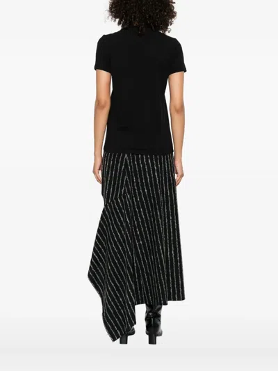 Elisabetta Franchi Logo-embroidered T-shirt In Black