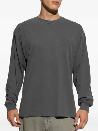 Carhartt Embroidered-logo Long-sleeve T-shirt In Blue