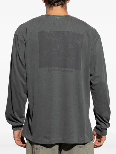 Carhartt Embroidered-logo Long-sleeve T-shirt In Blue